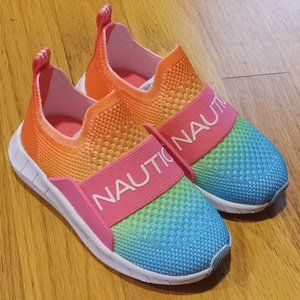 Nautica Neon Rainbow Sporty Tennis Shoes Slip on Mesh Sneakers Toddler Baby Kids